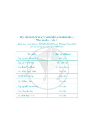 Âm nhạc lớp 11 Cánh Diều